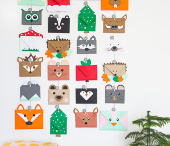 Tierischer Adventskalender aus Briefumschlägen