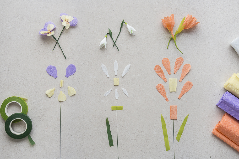 Frühlingshafte Dekoideen mit Papierblumen